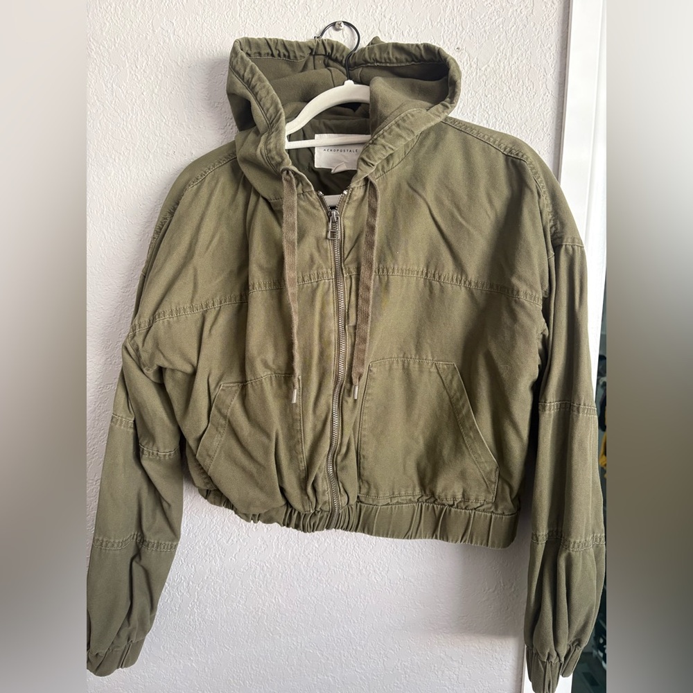 Olive Green Hooded Jacket